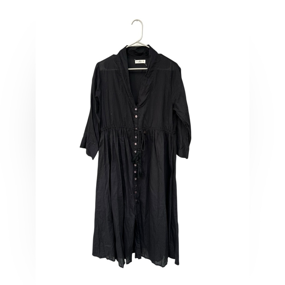 Natural Life 100% Organic Cotton Long Sleeve Dress - Size Medium - Black - Picture 7 of 14